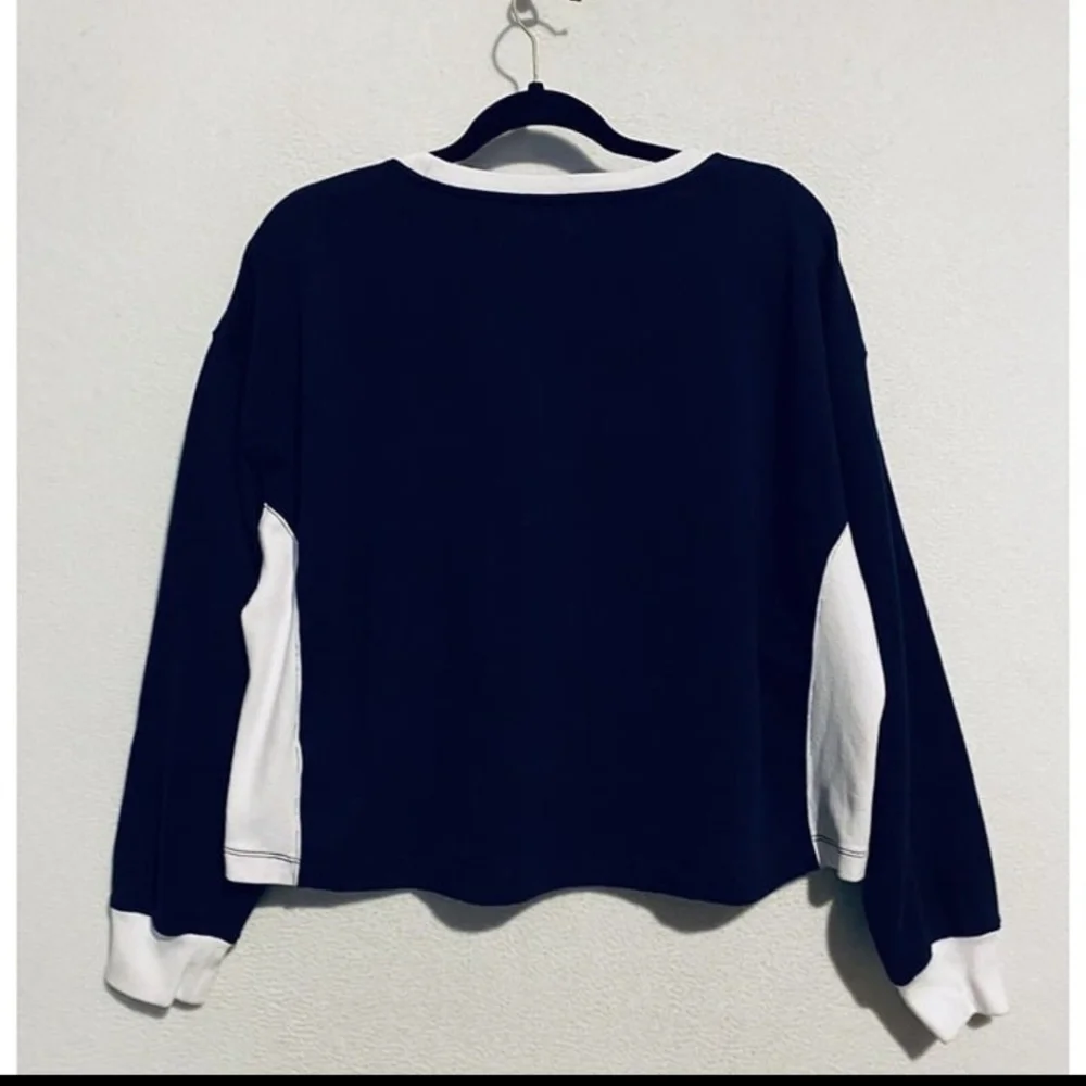 J.Crew University terry cotton cropped sweatshirt XL NAVY BNWT RETIRED 1 Left!